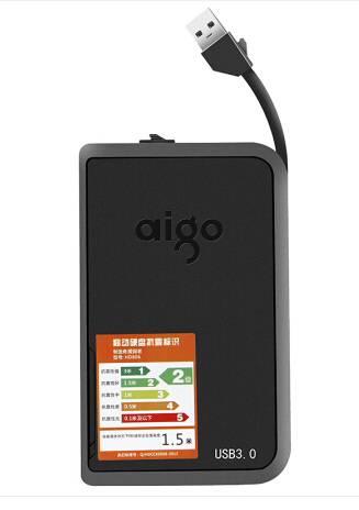 中青商贸商城-爱国者（aigo）1TB USB3.0 移动硬盘 HD806 黑色